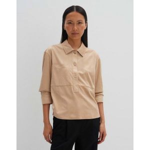 someday Langarmbluse Bluse ZELURA Regular in Veloursleder Optik