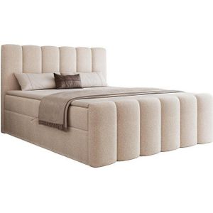 Compleo Boxspringbett BUBBLE, Wolkenbett, Bequem, Bonell, Topper, Doppelbett gepolstertes Kopfteil mit Bettkasten