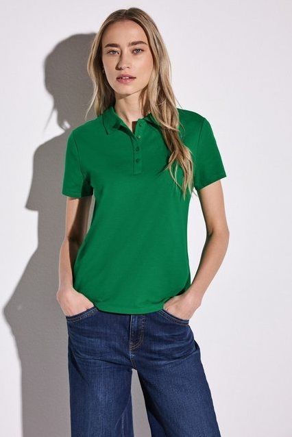STREET ONE Poloshirt aus Baumwolle mit Stretchante