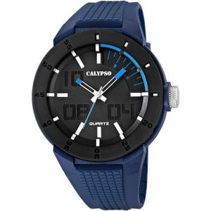 Calypso Quarzuhr Street Style Herrenuhr – Blaues Kunststoffarmband, 49,1 mm Gehäuse K5629/3