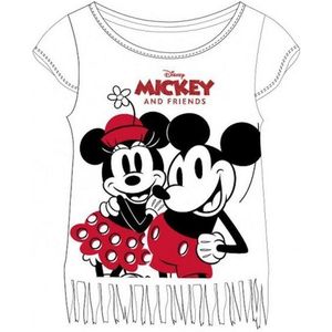 Disney Minnie Mouse T-Shirt Mickey & Minnie Mouse Kurzarm-Shirt mit Franzen für Mädchen, Leicht