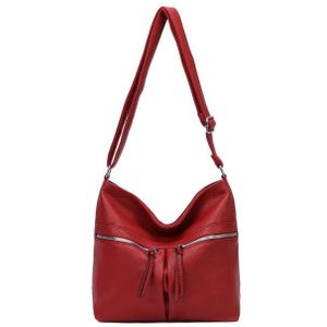 ITALYSHOP24 Schultertasche Damen Tasche Shopper Umhängetasche CrossOver Handtasche Reisetasche, Hobo Bag Crossbody City Bag Beuteltasche Freizeit Leder Optik Urlaub