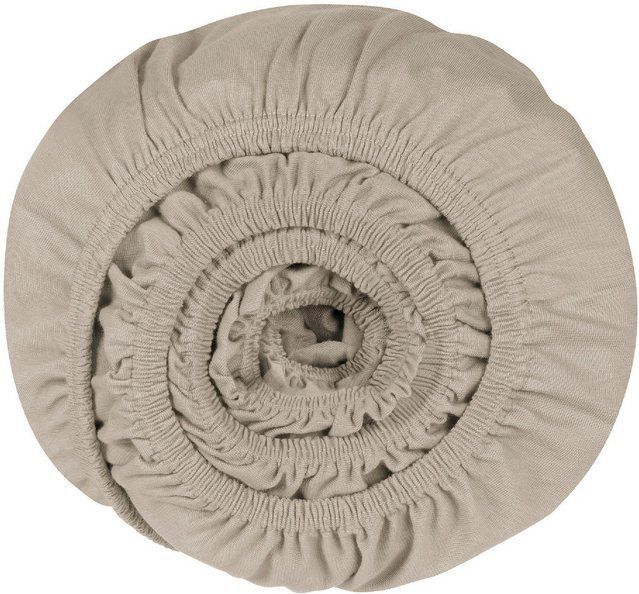 Schiesser Spannbettlaken Flexi für Topper aus 95% Baumwolle und 5% Elasthan in Premium-Qualität, Jersey-Elasthan, Gummizug: rundum, (1 Stück), für Matratzen bis zu 10 cm Höhe, MADE IN GREEN by OEKO-TEX®