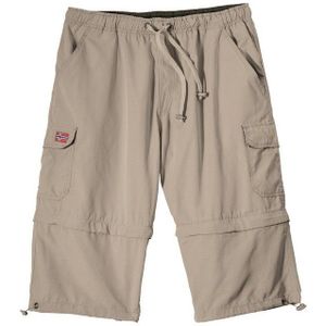 ABRAXAS Bermudas Abraxas Zipp-off-Bermuda Gummibund sand Übergröße