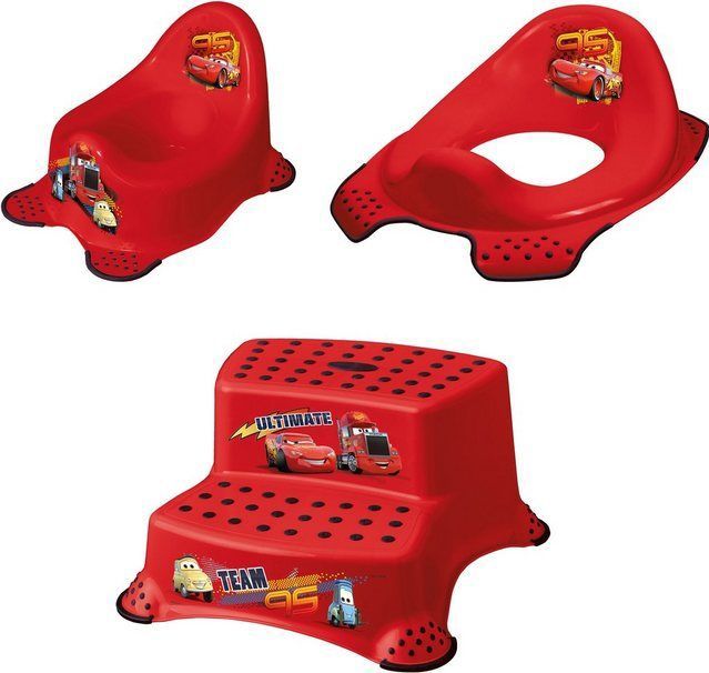keeeper Töpfchen Cars, kirschrot, (Set), Kinderpflege-Set - Töpfchen, Toilettensitz und Tritthocker