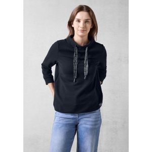 CECIL Langarmshirt mit Tunnelzugband am Kragen