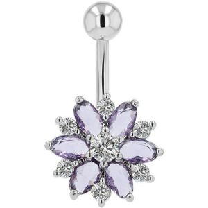 AKZENT Bauchnabelpiercing Nox 316L Edelstahl-Messing Bauchnabelpiercing mit Besatz