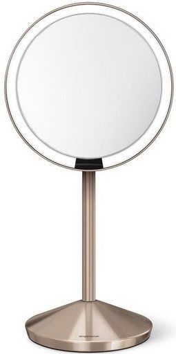 simplehuman LED-Lichtspiegel Sensorspiegel Mini Roségold 12 cm