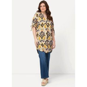 Ulla Popken Longshirt Jersey-Tunika V-Ausschnitt Halbarm Biobaumwolle