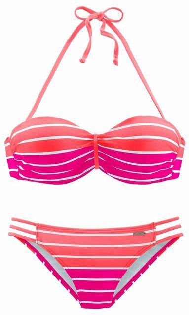 Venice Beach Bügel-Bandeau-Bikini im trendigen Streifen-Look