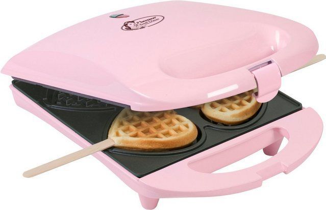 bestron Waffeleisen DSW271 für Herzwaffeln am Stiel, 780 W, für Herzwaffeln am Stiel, Retro Design