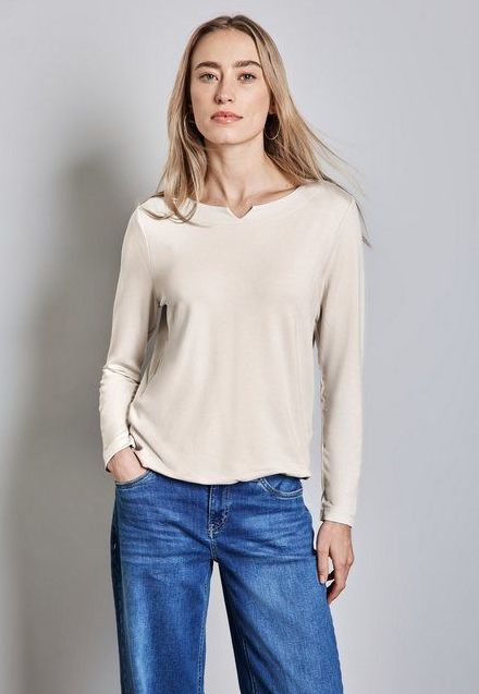 STREET ONE Langarmshirt mit Elastiksaum