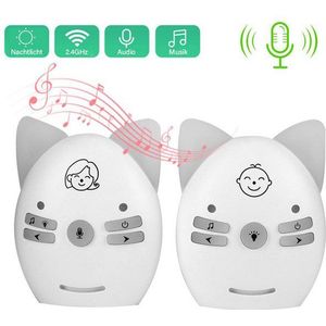 ZEUOPQ Babyphone mit Nachtlicht und Lieder,Zwei-Wege-Sprechanlagen,Baby-Audio-Monitor, Einstellbare Lautstärke, 2-tlg., Baby-Walkie-Talkie in Kätzchenform,Kein WiFi erforderlich, 2,4 GHz, Weiß, DECT-Babyphone, Nachtlicht für Sie und Ihr Baby