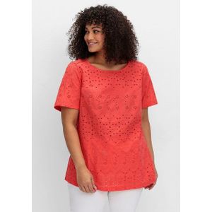 sheego by Joe Browns T-Shirt Große Größen im Materialmix, mit Lochstickereien