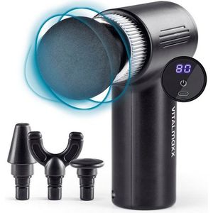 VITALmaxx Massagegerät mit 6 Stufen, Massagegerät mit 4 Aufsätzen, 5-tlg., Besonders leicht und handlich für unterwegs und den Sport