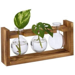 relaxdays Dekovase Reagenzglas Vase mit Ständer, A