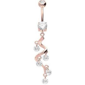 PIERCINGLINE Bauchnabelpiercing Chirurgenstahl Bananabell KRISTALLRANKE (Bananabells / 1 Stk)