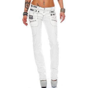 Cipo & Baxx 5-Pocket-Jeans Low Waist Hose BA-CBW0245 W30/L34 (1-tlg) im Biker Style mit Aufwendigen Verzierungen