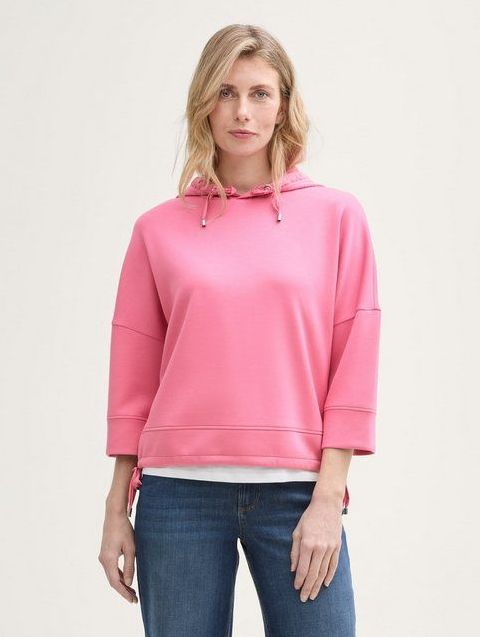 TOM TAILOR Sweatshirt Hoodie Sweatshirt aus Scuba
