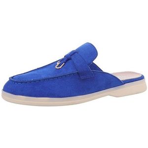 Ital-Design Damen Mules Freizeit Pantolette (86187993) Blockabsatz Pantoletten in Blau