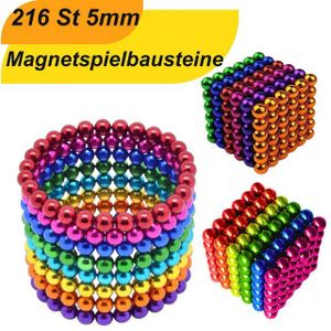 MaajeeKuto Magnetische Bausteine 216 Kugeln 5mm – Interaktives Desktop-Spielzeug Magnetspielbausteine, (1 St)