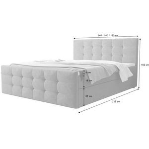 B&B Home Boxspringbett Boxbett Coria II (H3 Matratze Bonellfederung, Kopfteil, Bettkasten und Topper)