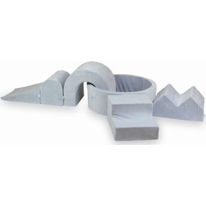 Foam speelset met rond ballenbad + 5 elementen