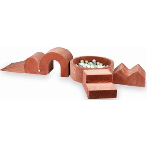 Foam speelset met rond ballenbad + 5 elementen