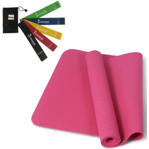 Thuissport Pakket - Yogamat Roze + Weerstandsbanden size: