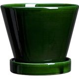 Julie Bloempot met schotel Glazed Green Emerald 11 cm