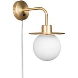Wandlamp Art Deco met arm Geborsteld Messing
