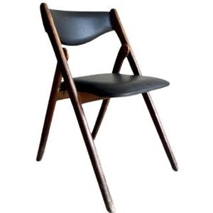 Pair Of Coronet Leather And Wooden Folding Chairs By Norquist