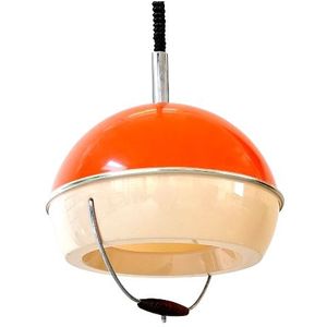 Ne33 – Oranje Kunststoffen Kap – Hanglamp - Tweedehands - Mid-Century - Reliving