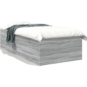 vidaXL Bettgestell Grau Sonoma 90x190 cm Holzwerkstoff
