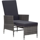 vidaXL 2-tlg. Garten-Lounge-Set mit Kissen Poly Rattan Grau