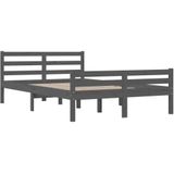 vidaXL Massivholzbett Grau 160x200 cm