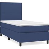 vidaXL Boxspringbett mit Matratze Blau 80x200 cm Stoff