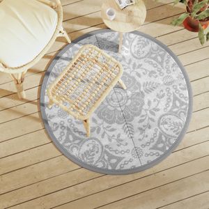 vidaXL Outdoor-Teppich ARAKIL Hellgrau Ø120 cm PP