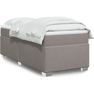 vidaXL Boxspringbett mit Matratze Taupe 80x200 cm Stoff