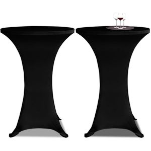 vidaXL 2 x Tischhusse für Stehtisch Stretchhusse Ø80 cm schwarz