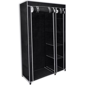 vidaXL Faltbarer Stoffschrank Schwarz 110 x 45 x 175 cm