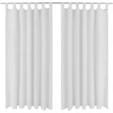 vidaXL Vorhänge Gardinen aus Satin 2-teilig 140 x 175 cm Weiß