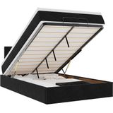 vidaXL Ottoman-Bett mit Matratze & LEDs Schwarz 120x200 cm Samt