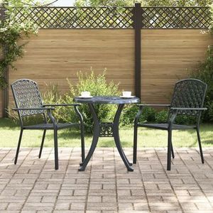 vidaXL Gartenstühle 2 Stk. Stapelbar Anthrazit Stahl