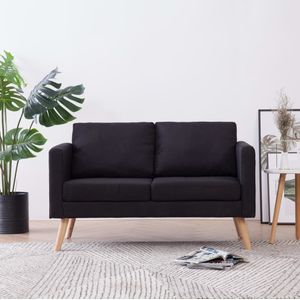 vidaXL 2-Sitzer-Sofa Stoff Schwarz