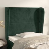 vidaXL Kopfteil mit Ohren Dunkelgrün 103x23x118/128 cm Samt