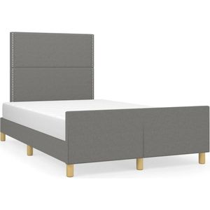 vidaXL Bettgestell ohne Matratze Dunkelgrau 120x190 cm Stoff