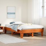 vidaXL Massivholzbett ohne Matratze Wachsbraun 120x190 cm Kiefernholz