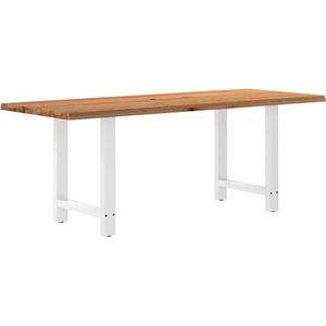 vidaXL Esstisch mit Baumkanten 200x80x74cm Massivholz Eiche Rechteckig