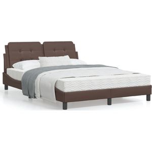 vidaXL Bettgestell mit Kopfteil Braun 140x190 cm Kunstleder